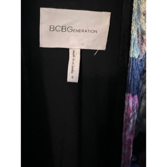 BCBG GENERATION sz Small Floral Cardigan Blazer Bell Sleeves Velour Gothic - Picture 7 of 10